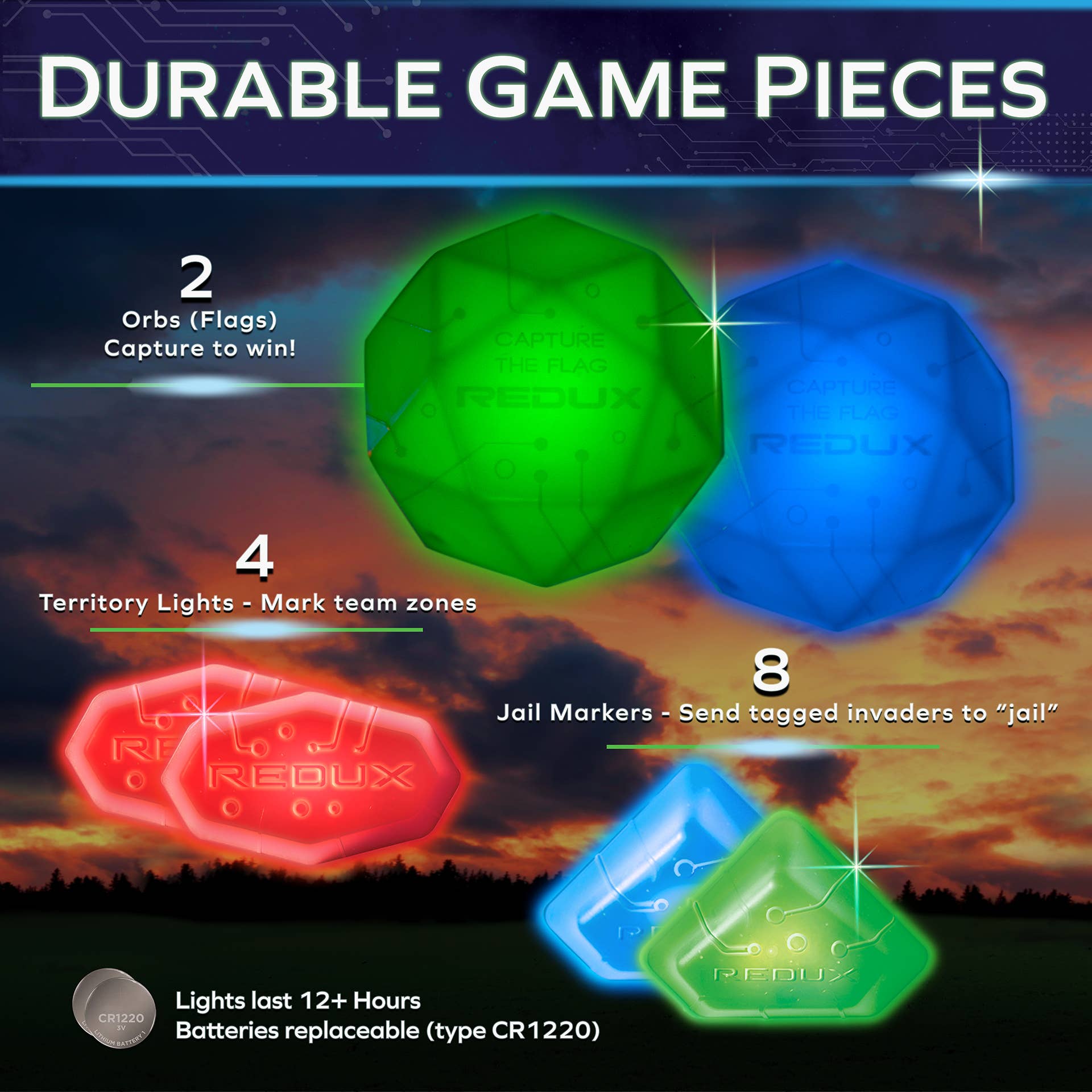 Starlux Games - Vente Jeu de sport – enfant et bébé - Capturez le drapeau qui brille dans le noir - Set de démarrage3