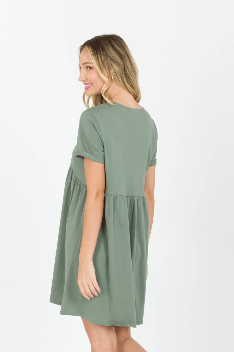 Tres Bien, Inc - Wholesale Dress - Women's - S/S BABYDOLL DRESS WITH BUTTONS7