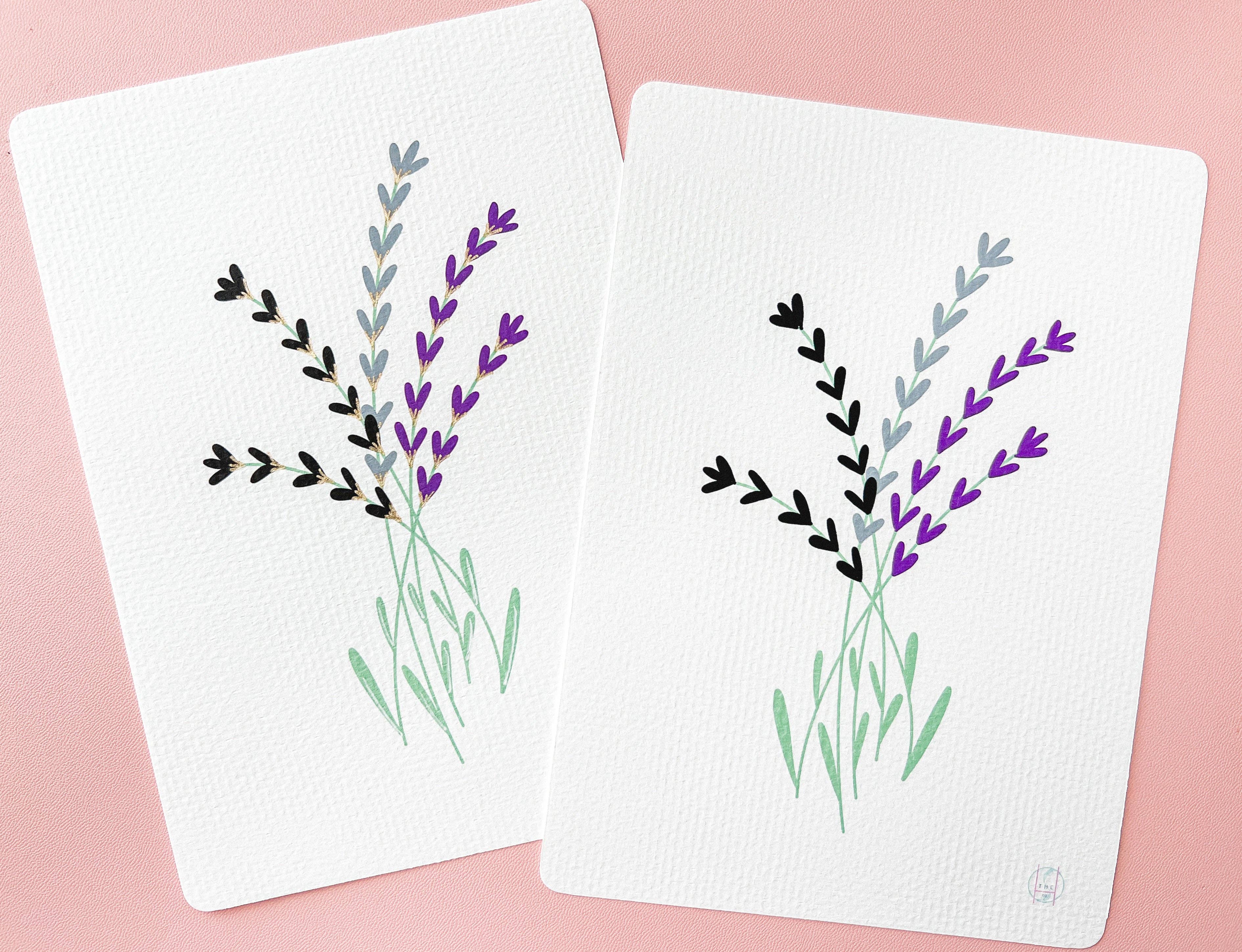 The Harpy Otter Co - Wholesale Art Print - Asexual Subtle Pride Flag Floral Print1