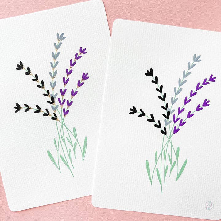 The Harpy Otter Co - Wholesale Art Print - Asexual Subtle Pride Flag Floral Print1