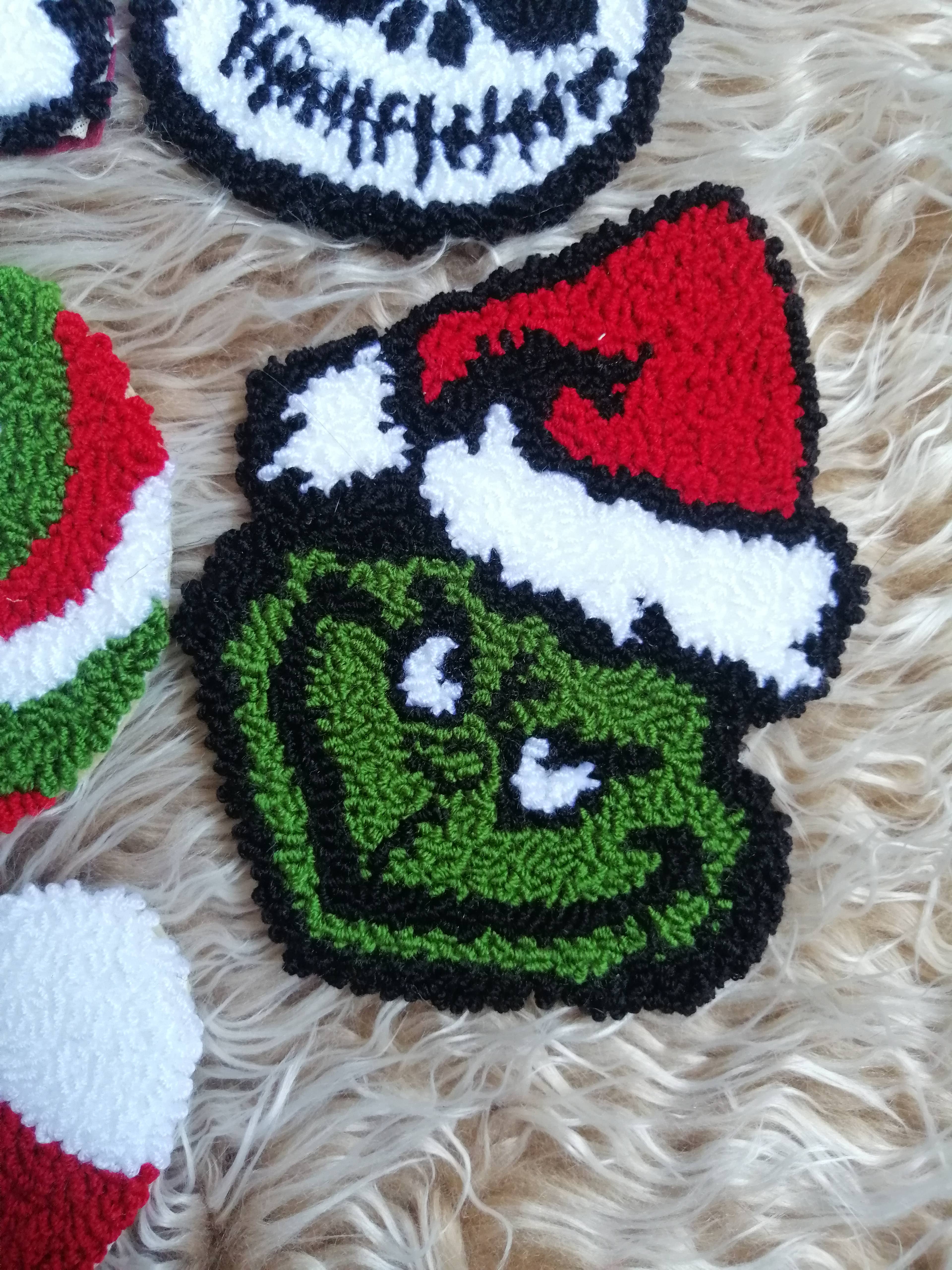 despinacrafting - Wholesale Coasters - Christmas Punch Needle Coasters, Tufted Mug Rug11