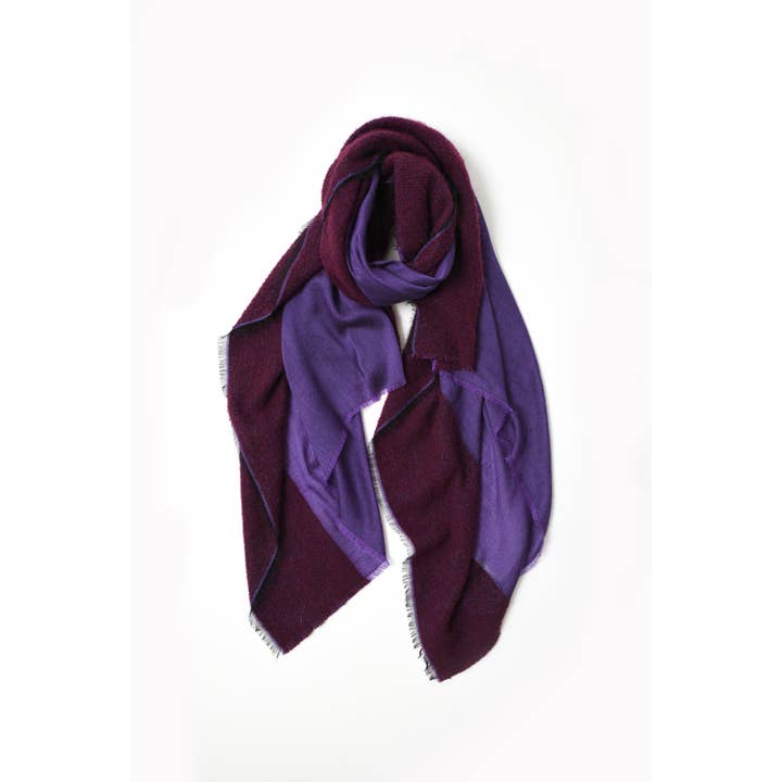 Abstract - Wholesale Scarf - Women's - Wool blend scarf with bouclé details21