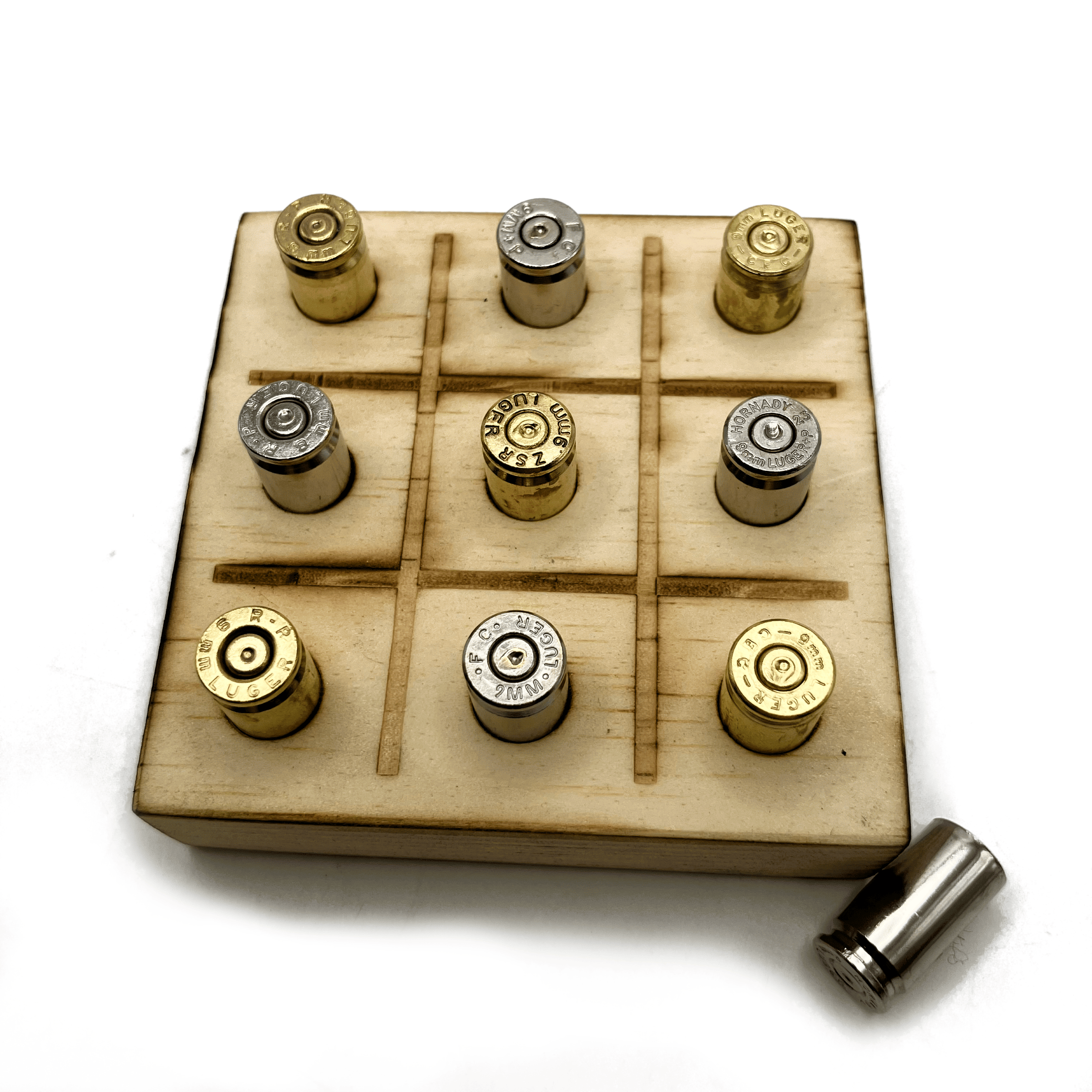Vermont Cut Coins & 2nd Shot Round - Wholesale Board Game - Tic Tac Toe Game with Bullet Casings, Man Cave8