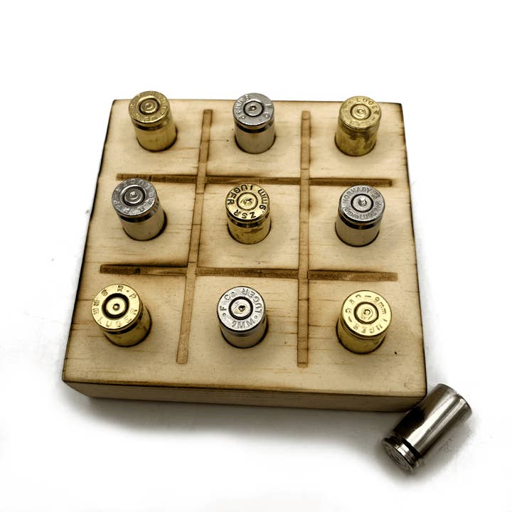 Vermont Cut Coins & 2nd Shot Round - Wholesale Board Game - Tic Tac Toe Game with Bullet Casings, Man Cave8