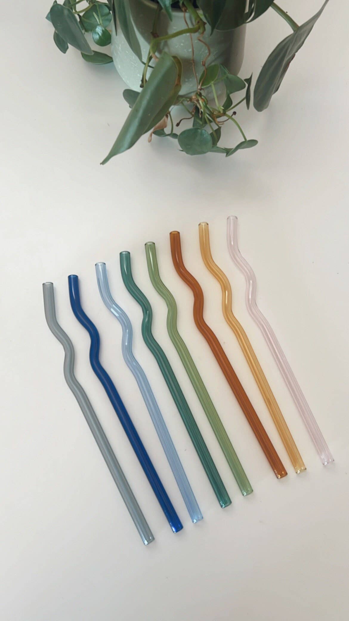 NVDSIGNZ - Vendita all'ingrosso Cannuccia - Cannucce di vetro ondulate multicolori per birra e caffè freddo.1