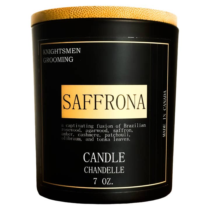 Saffrona | Bougie parfumée pour la vente par Knightsmen Grooming