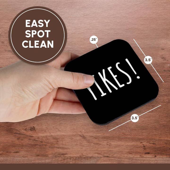 3dRose - Wholesale Coasters - 3dRose, Yikes. Bold white letters on a solid black background., Coaster13