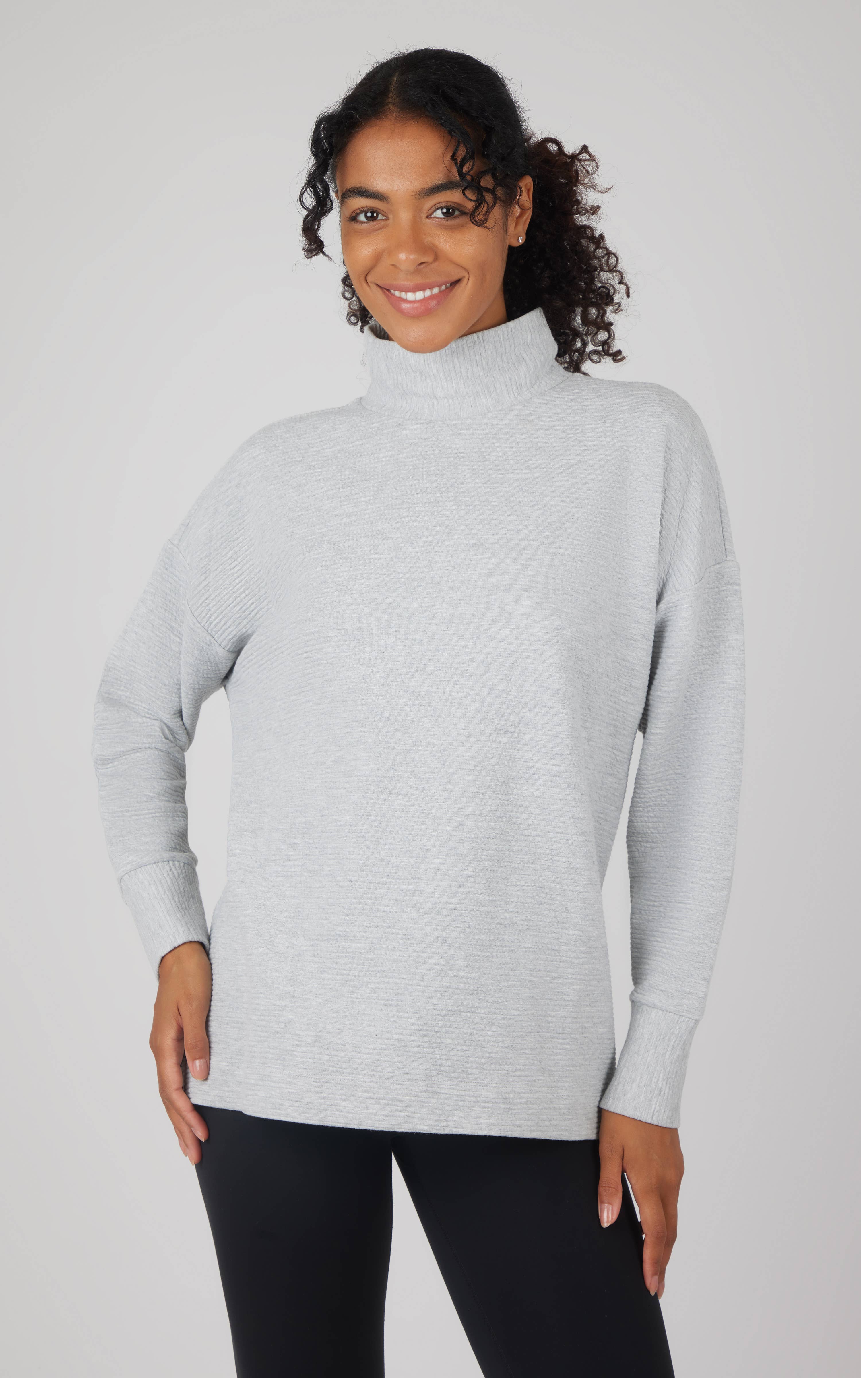 90 Degree by Reflex & Yogalicious - Wholesale Sweatshirt - Women's - Women's Cozy Quilted Brushed Inside Pullover Tunic2