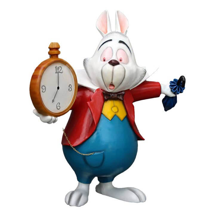 Rabbit With Clock Life Size Statue for wholesale by LM Treasures
