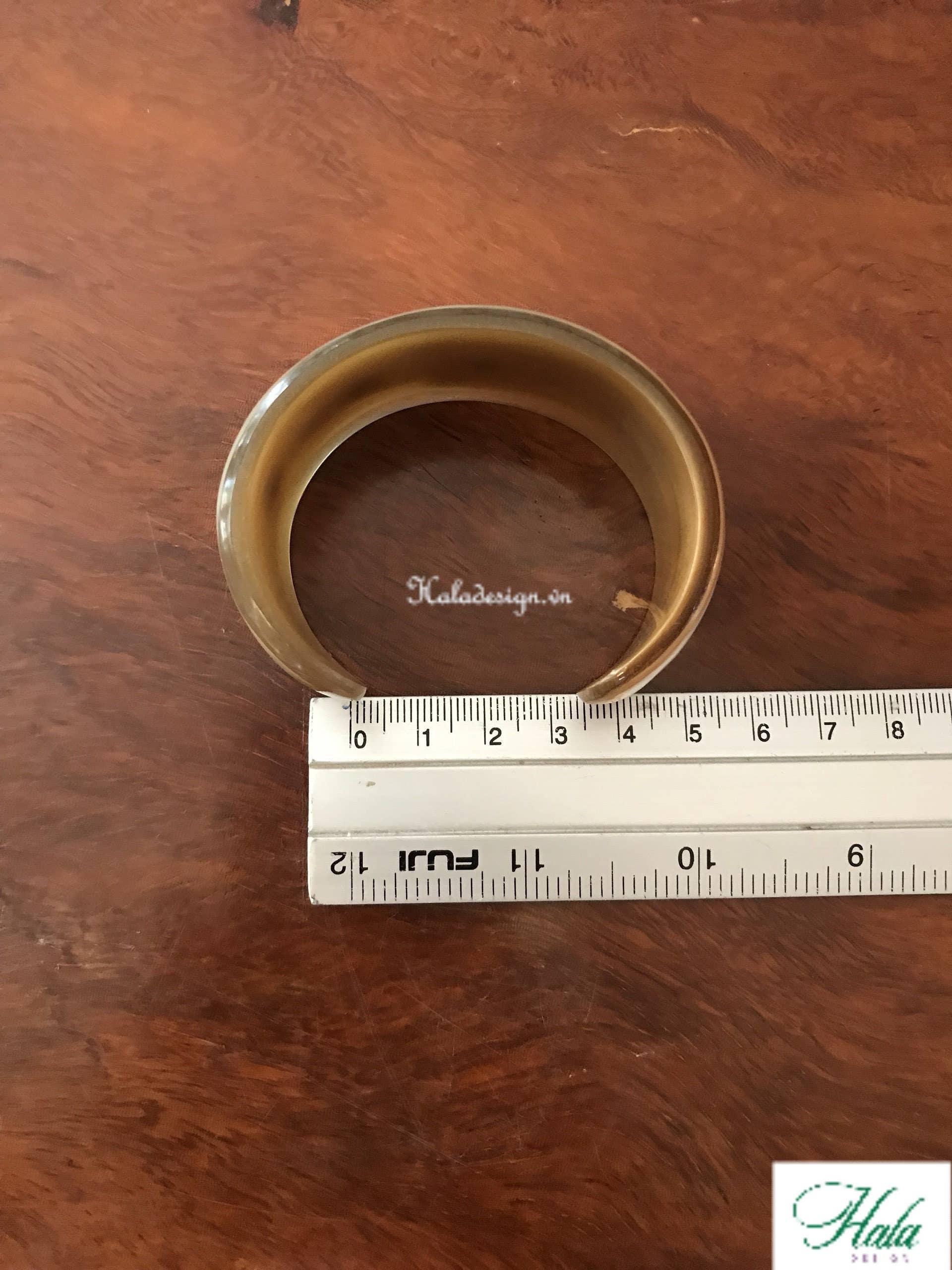 Hala Design - Wholesale Cuff Bracelet - Brass Stud Buffalo Horn Cuff Bangle Bracelet - Buffalo Horn5