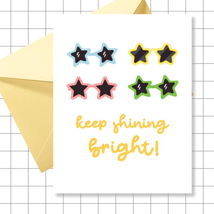 Keep Shining Bright Greeting Card for wholesale by Motel Paper Los Angeles