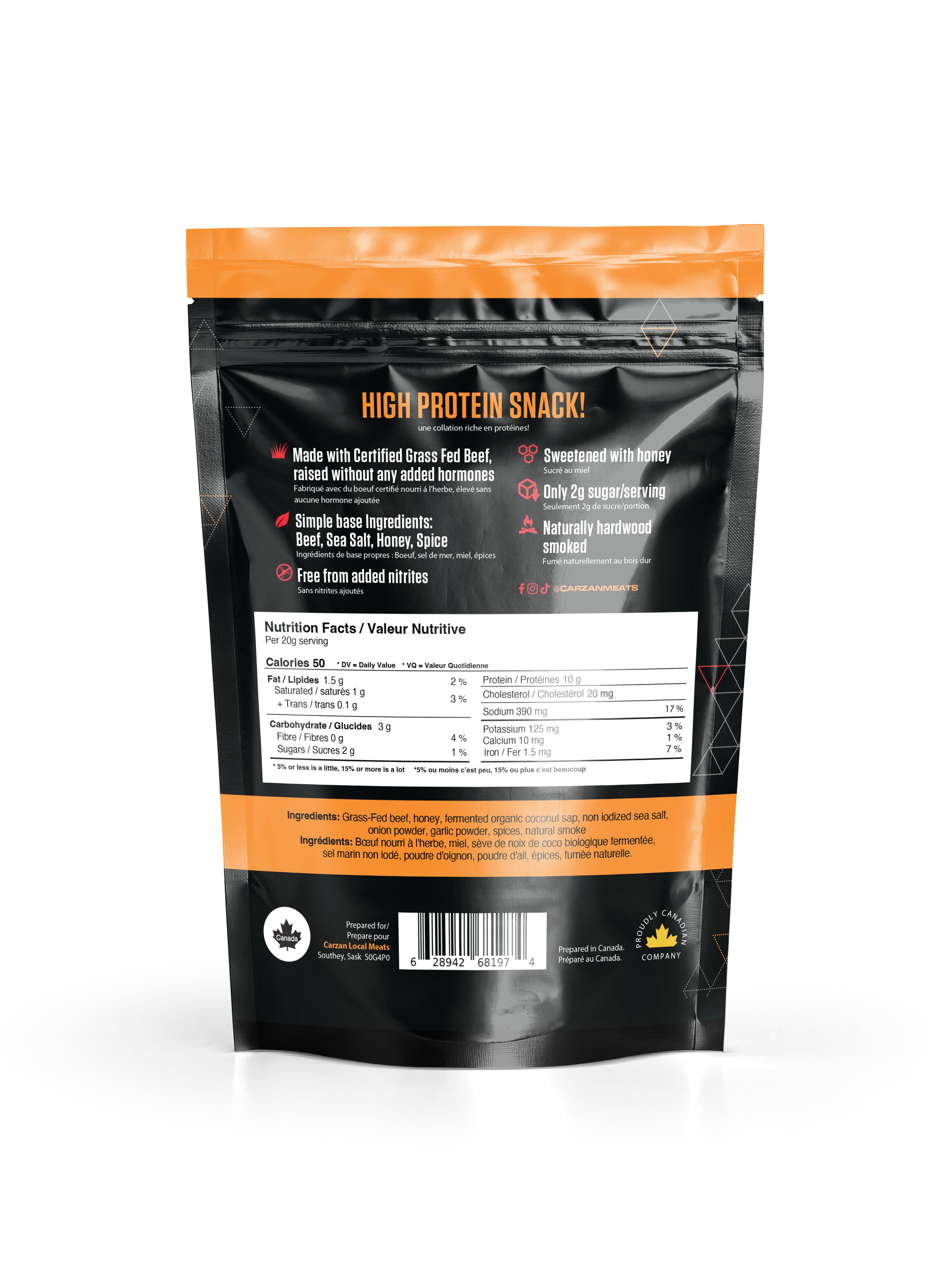 Carzan Local Meats - Vente Viande séchée - Boeuf Teriyaki Jerky3