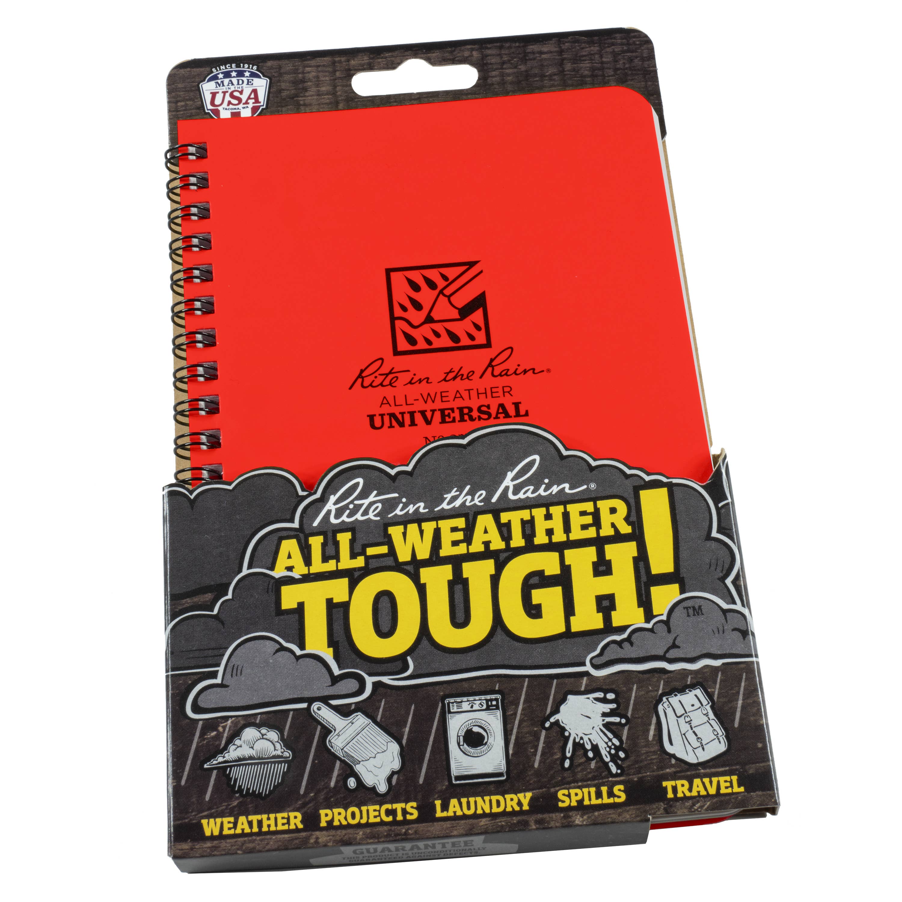 Rite in the Rain - Vente Cahiers - Carnet à spirale latéral Rite in the Rain de 4,625 x 7 pouces, orange6