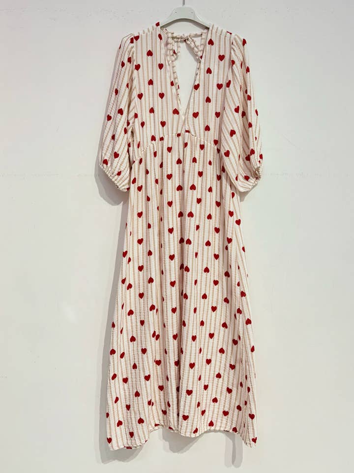 NOELINE – wholesale Dress – Women's – Printed cotton gauze dress 2394-HEART13