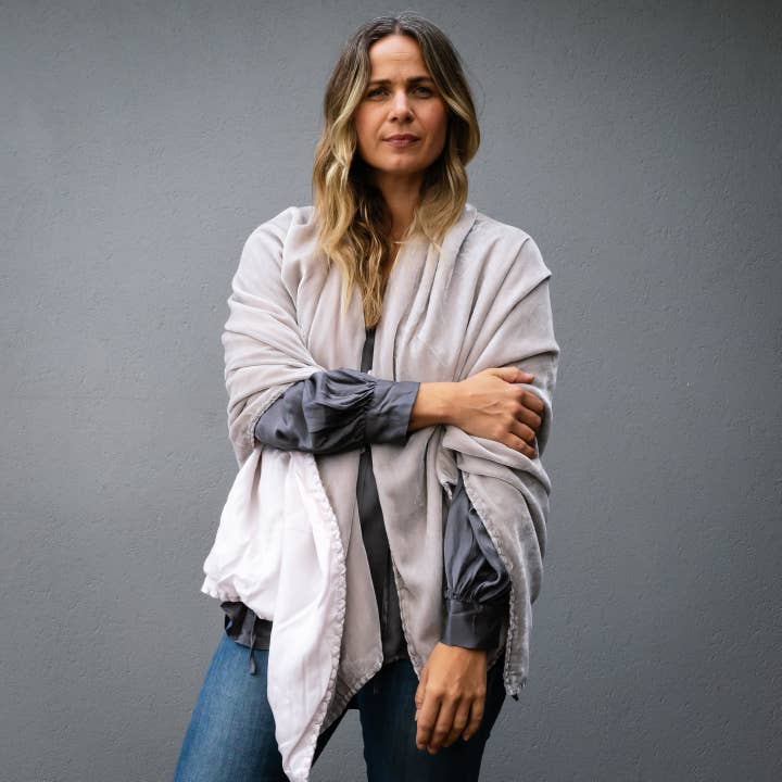 Her Shed Home Linens - Wholesale Wrap – Women's - Silk Velvet Cocoon Wraps3