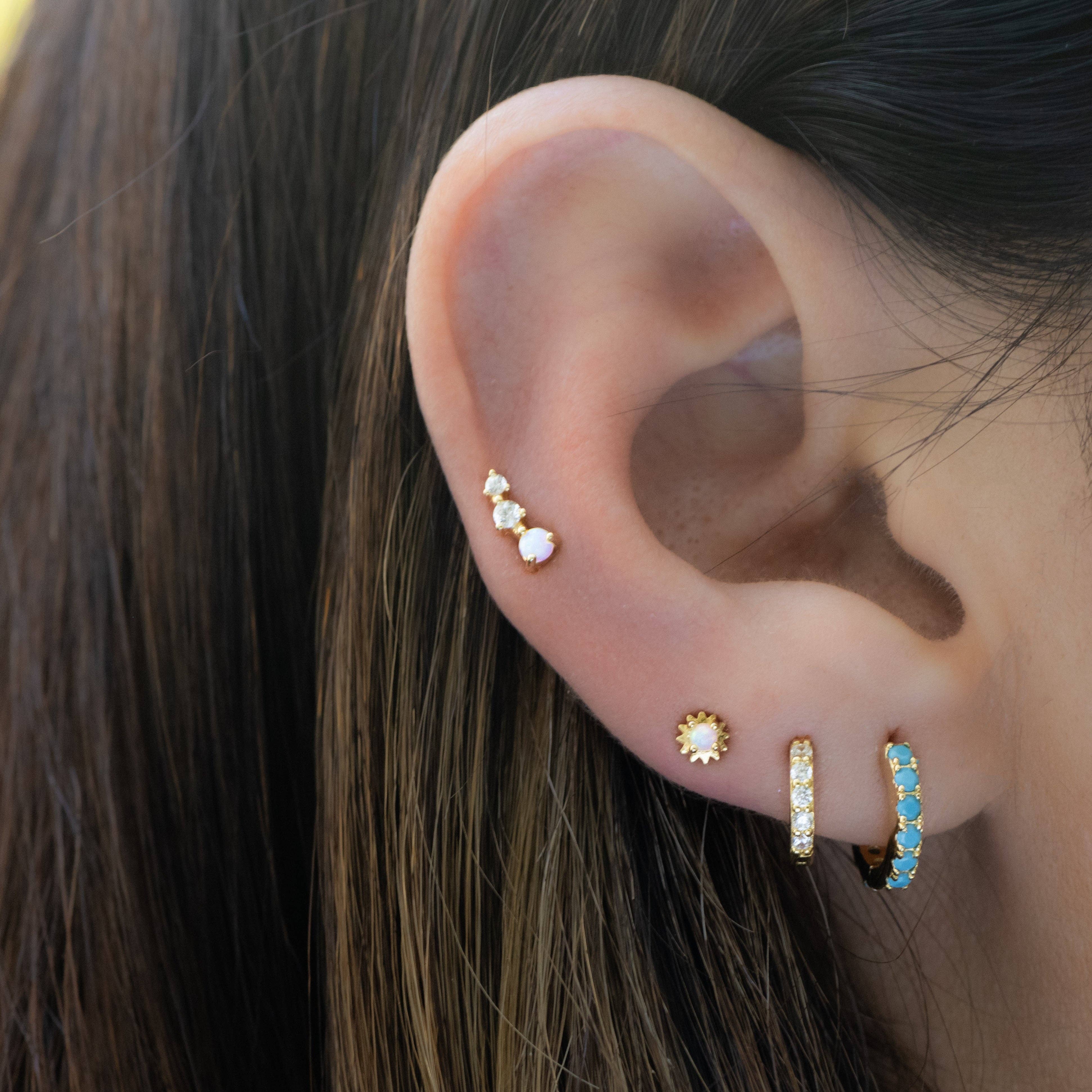 Sami Jewels - Wholesale Huggie Earrings - Turquoise Huggies1