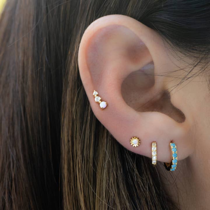 Sami Jewels - Wholesale Huggie Earrings - Turquoise Huggies1