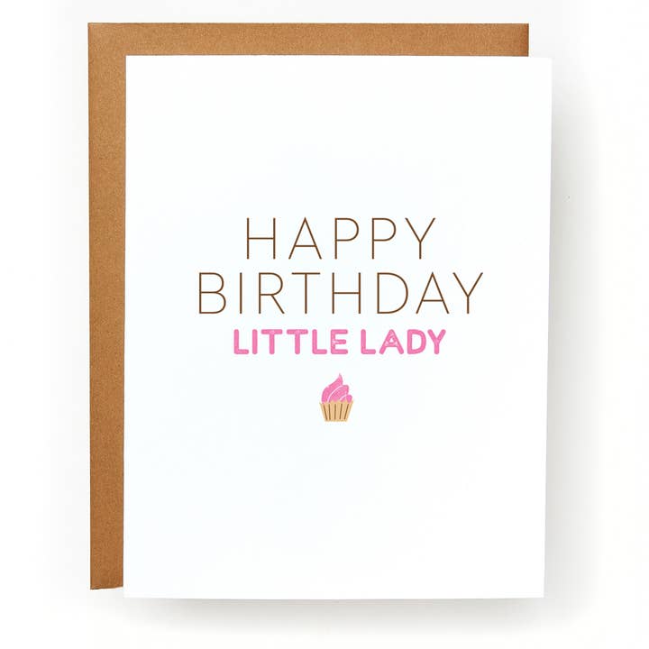 Carte de vœux Joyeux Anniversaire Petite Dame pour la vente par Red Headed Stepchild Paper Co.