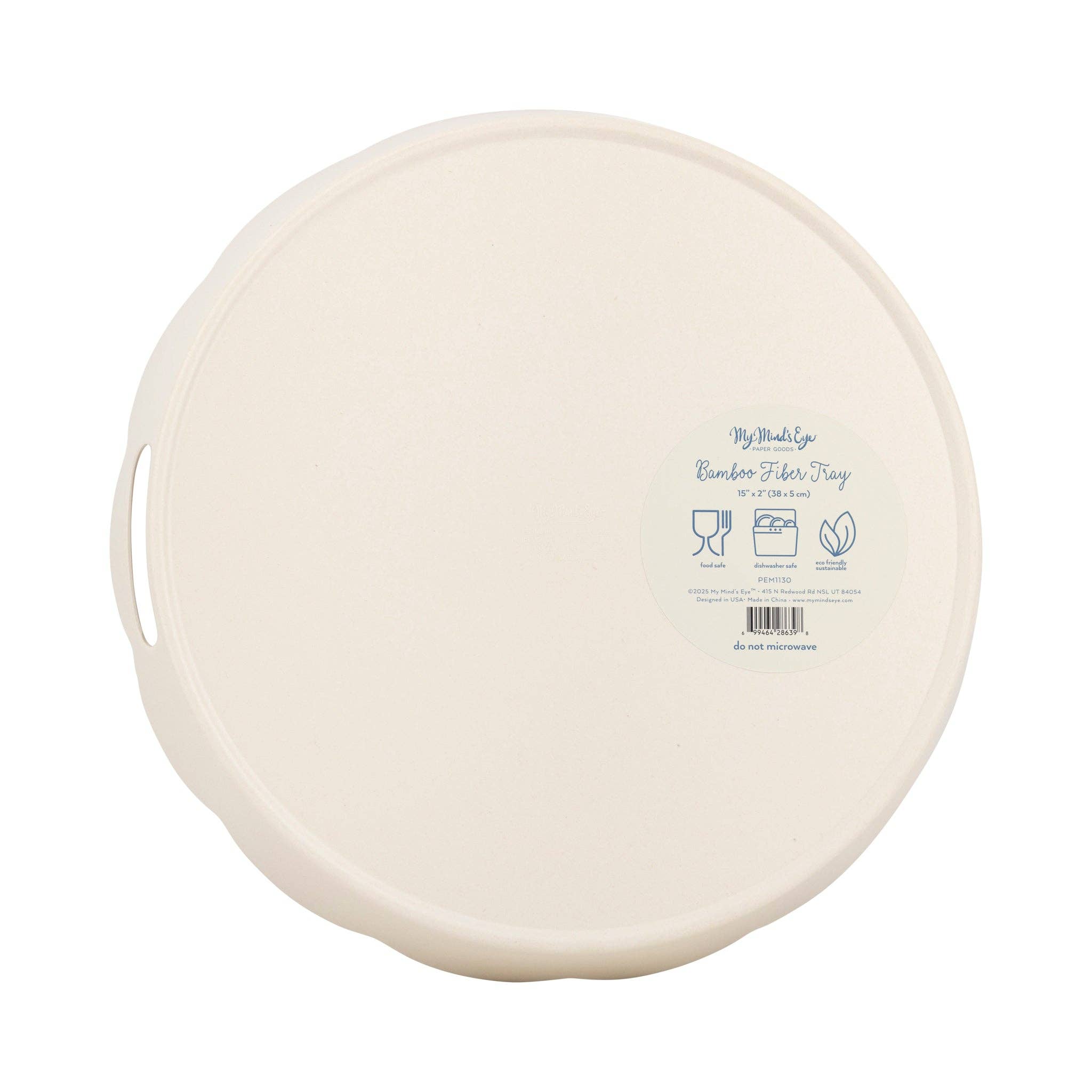 My Mind’s Eye - Wholesale Decorative Tray - PEM1130 - Round Scalloped Floral Bamboo Tray2