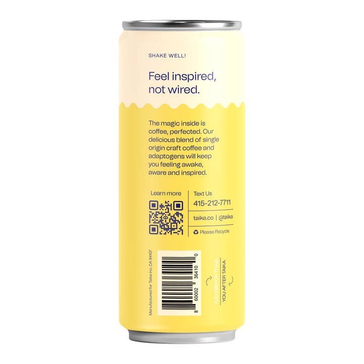 Taika - Wholesale Iced Coffee/Cold Brew - Macadamia Latte with Adaptogens (case of 12)
