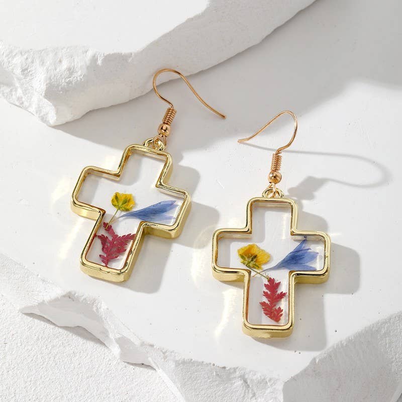 JOSSLYN by wall to wall - Wholesale Dangle Earrings - Vintage Dried Flower Earrings | 40E3840