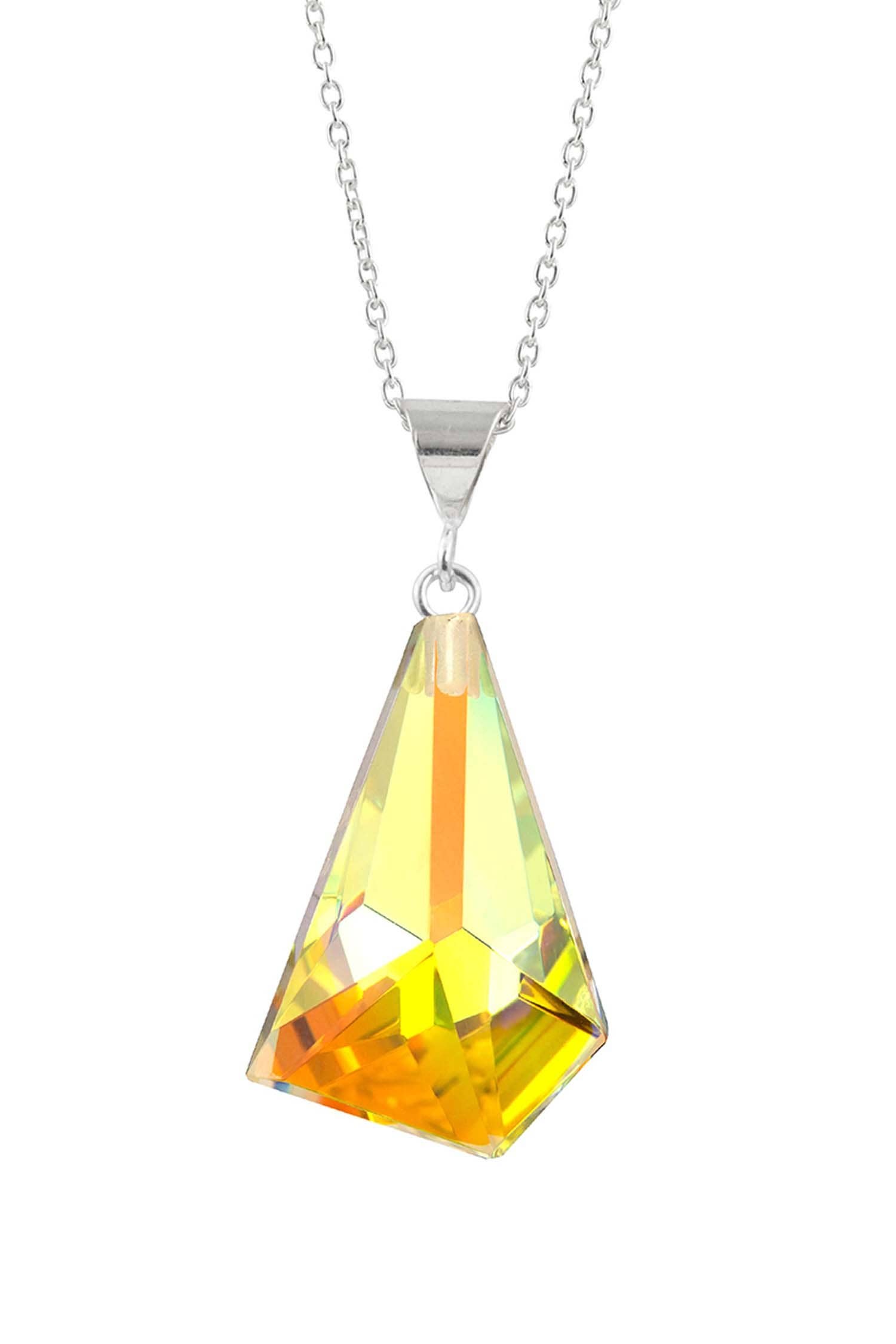 LeightWorks - Wholesale Pendant/Charm Necklace - Small Glacier Polished Pendant Sterling Silver Crystal2