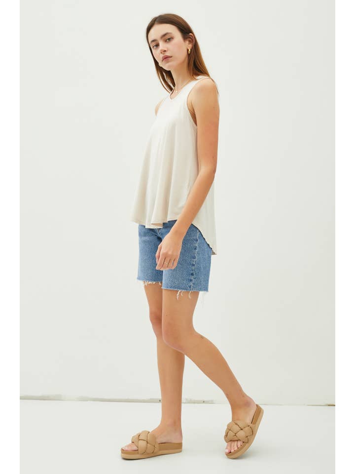Be Cool - Wholesale Tank Top - Women's - SOFT FLOWY ROUND NECK TANK TOP