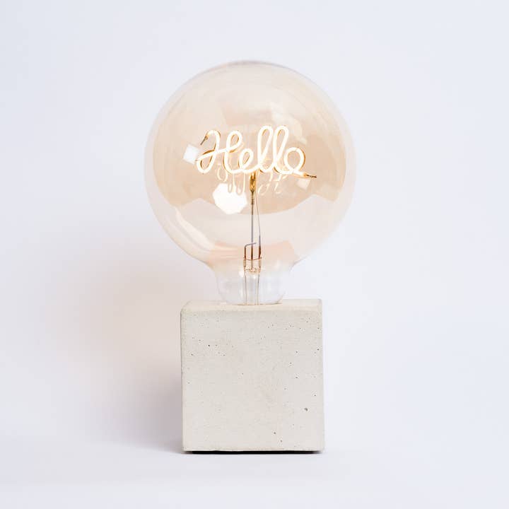 Junny – wholesale Accent-/skrivbordslampa – Kub Lampa - Beige Betong