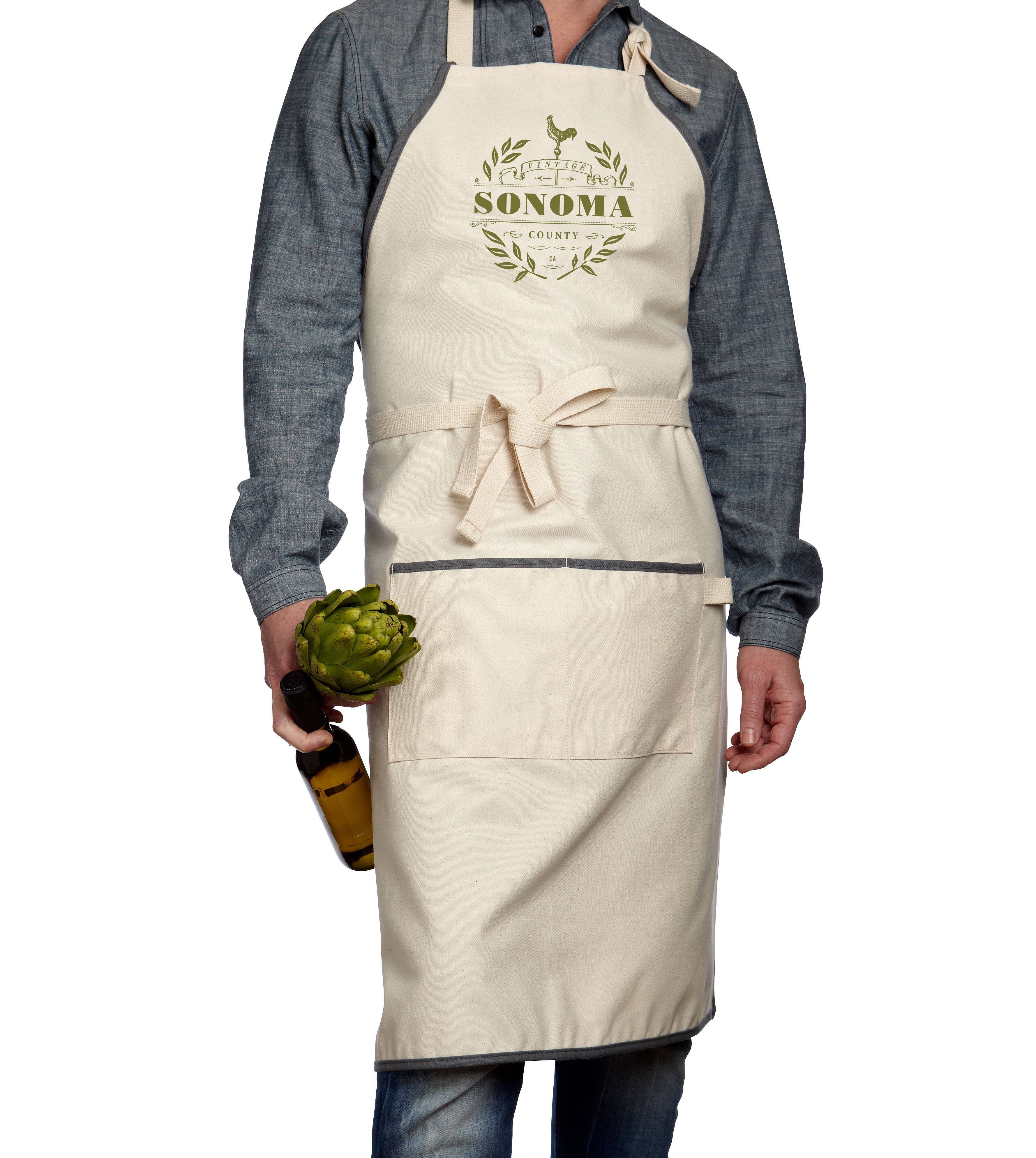 Mercantile 12 - Wholesale Apron - Custom VINTAGE COLLECTION Natural Apron with Charcoal Trim1