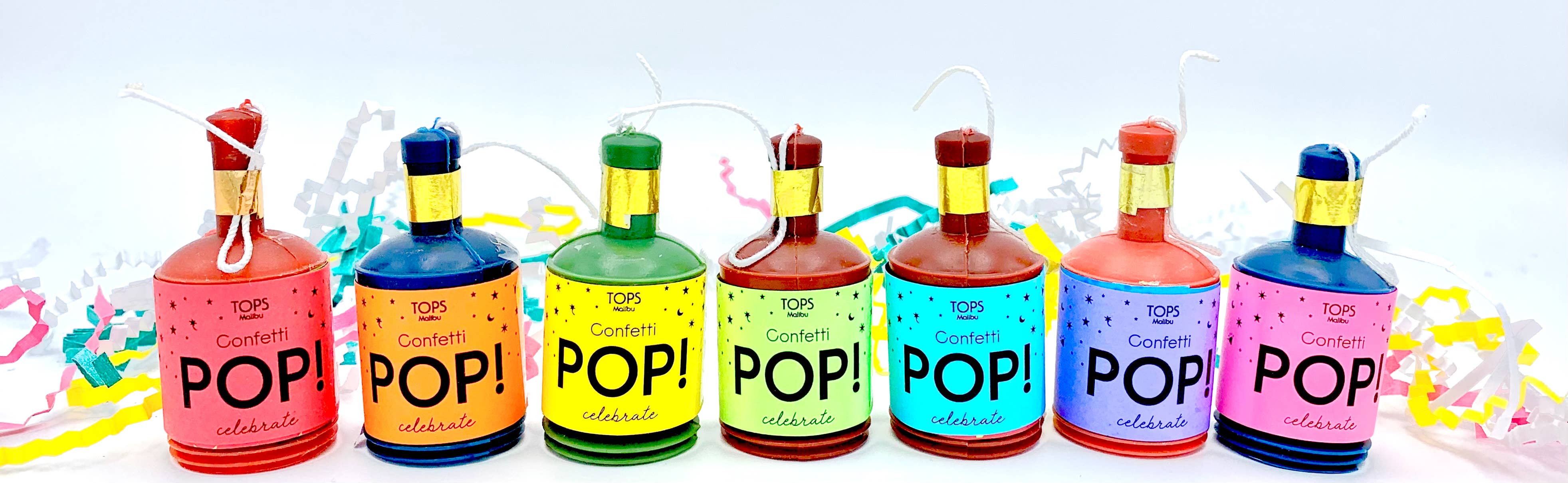 TOPS Malibu – Engroshandel Konfetti – Confetti Pop! Streamers - Multifarvede - Sæt med 121