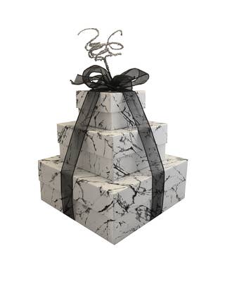 Elegant Marble 3 Tier Tower for wholesale by All Wrapped Up Custom Gift Packaging