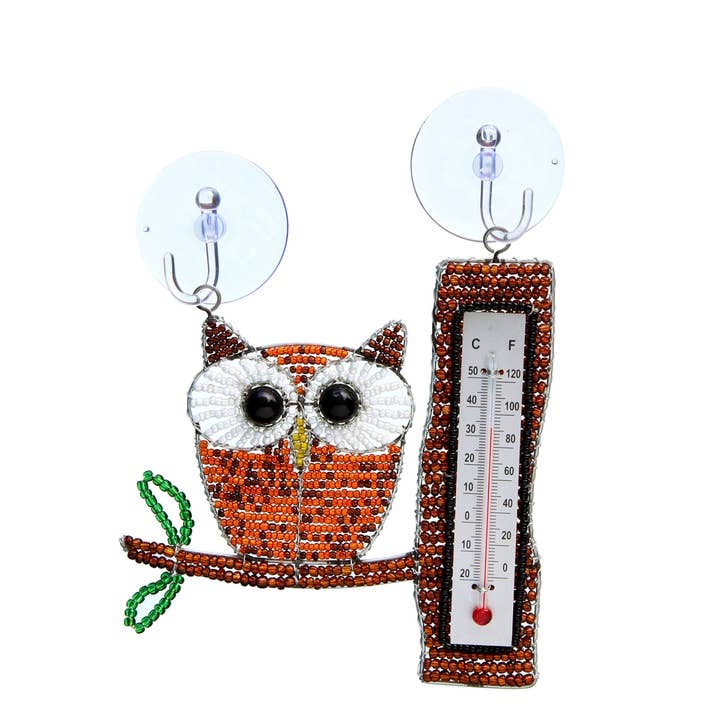 Window Thermometer Owl Set of 2 for wholesale by Beadworx By Extol Accessories Ltd.