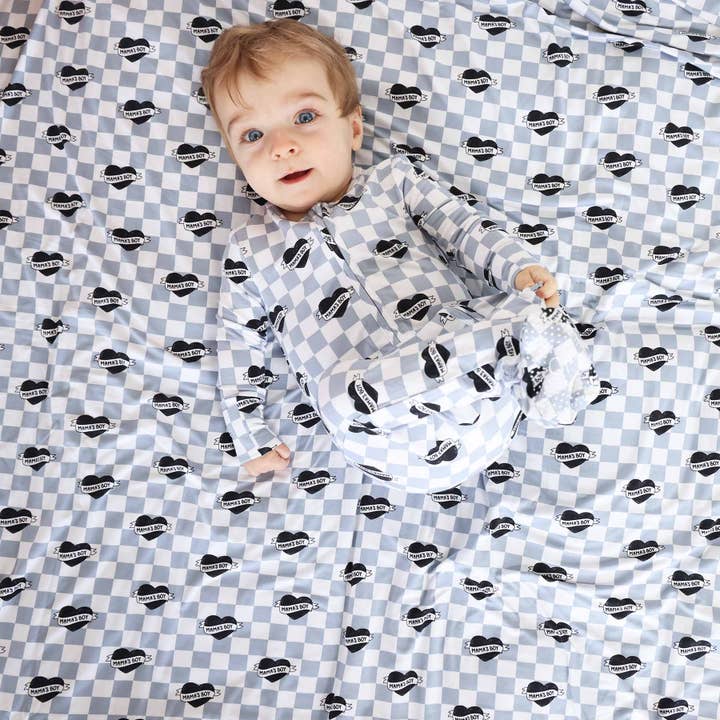 Caden Lane - Wholesale Jumpsuit - Baby - Mama's Boy Zipper Footie4