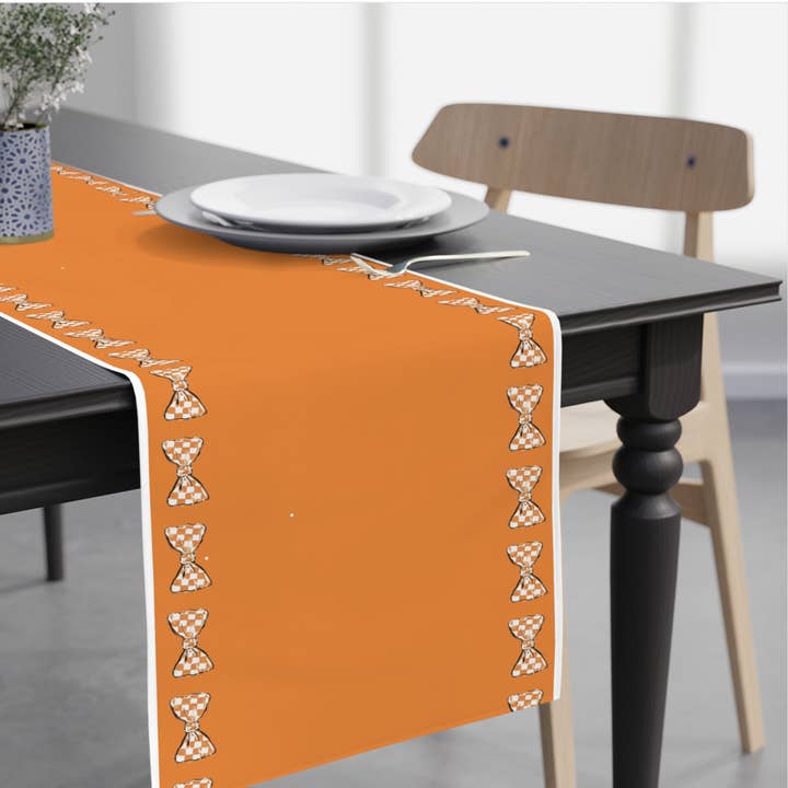 Hey Y'all Party - Wholesale Disposable Table Cover/Runner - Tennessee Orange/White Tie *updated, Paper Table Runner,