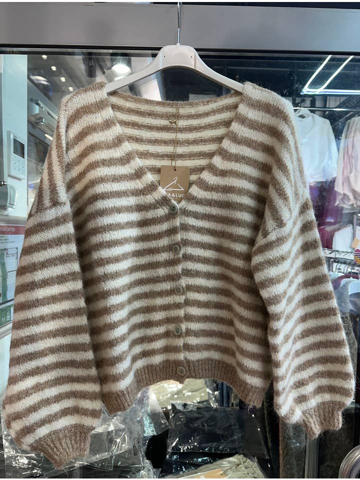 LÉA & LUC - Wholesale Cardigan - Women's - Striped cardigan REF. 5106218