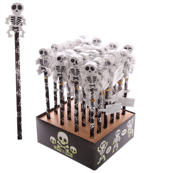 Puckator Ltd – wholesale Pencil – Fun Skeleton Pencil with Eraser Topper