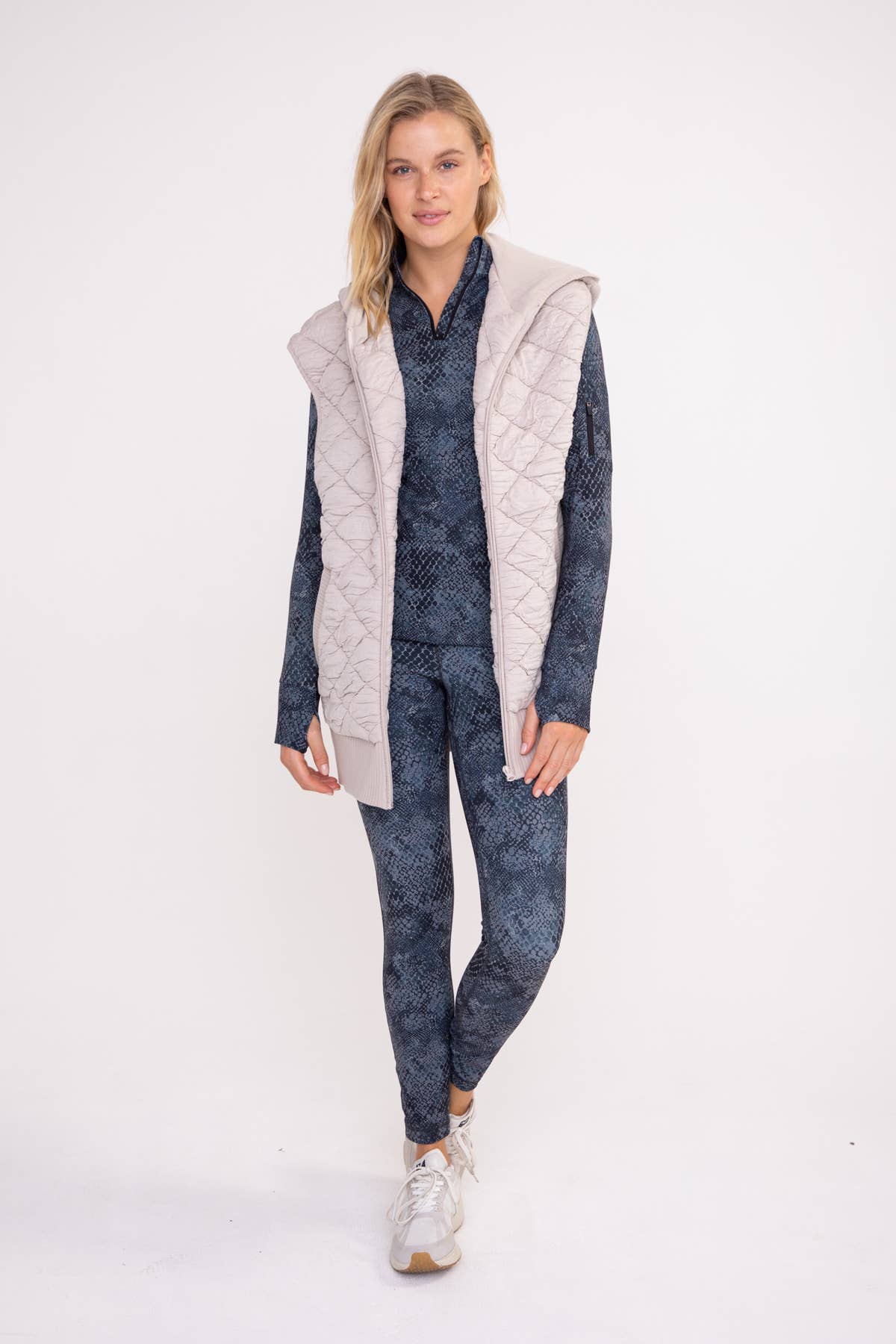 Mono B - Wholesale Outerwear Vest - Women's - Oversized Quilted Fleece Vest with Hood14