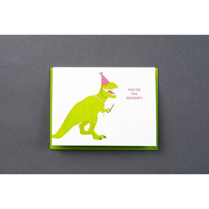 Porchlight Press Letterpress - Wholesale Birthday Card - Birthday Dino Dessert Card4