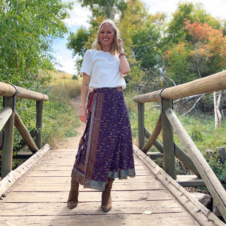 Darn Good Yarn - Wholesale Skirt - Women's - Sari Wrap Skirt