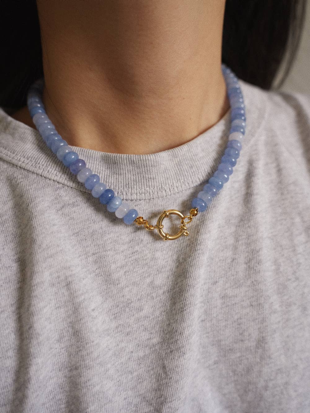 Orore bijoux – Engroshandel Perlehalskæde – Collier Hallie - Lyseblå4