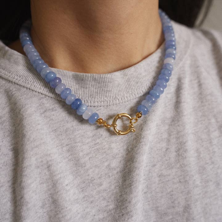 Orore bijoux - Wholesale Beaded/Pearl Necklace - Collier Hallie - Sky blue4