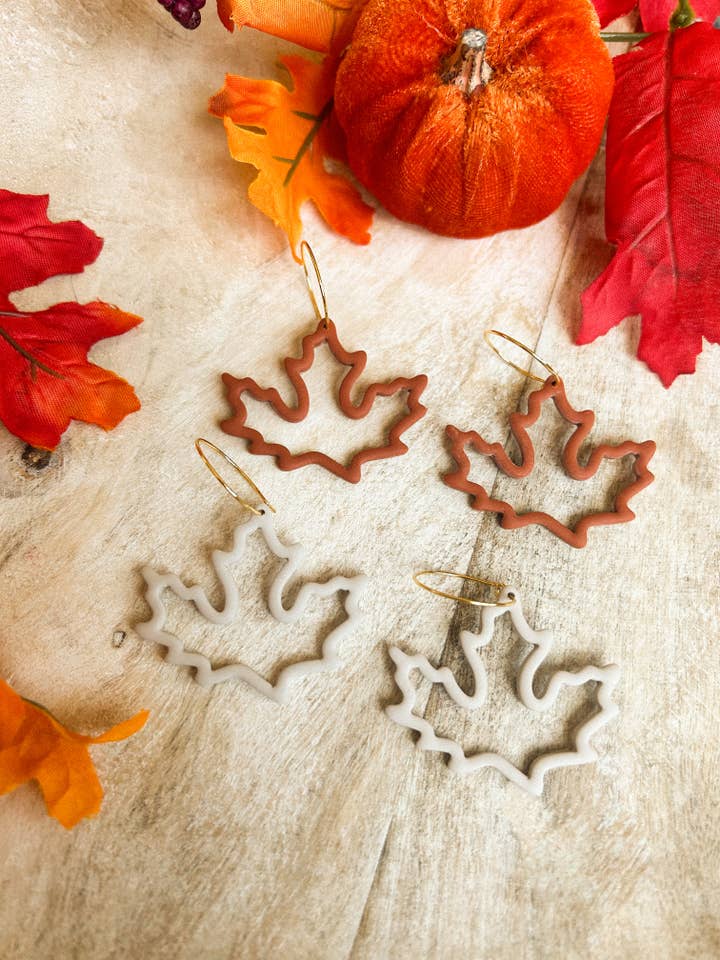 Ahornblatt-Reifen für den Großhandel von hunterclayco | Polymer Clay Earrings