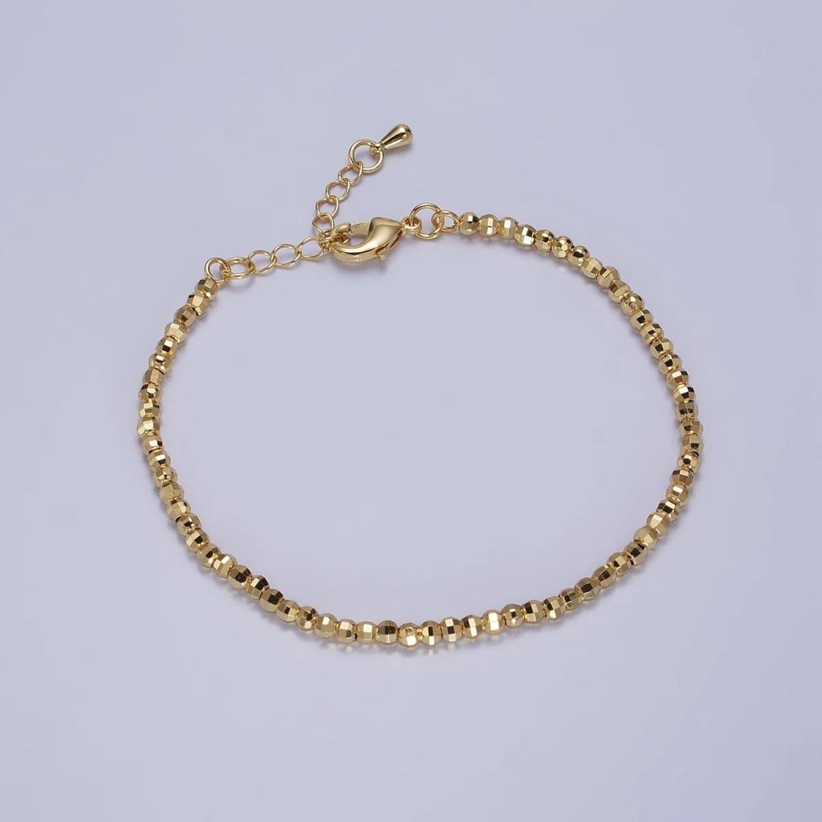 Aim Eternal – wholesale Link & chain bracelet – 2.5mm, 3.5mm Gold, Silver Multifaceted Disco Ball Round Bead 7 Inch Chain Bracelet | WA-1572 - WA-1575 Clearance Pricing1