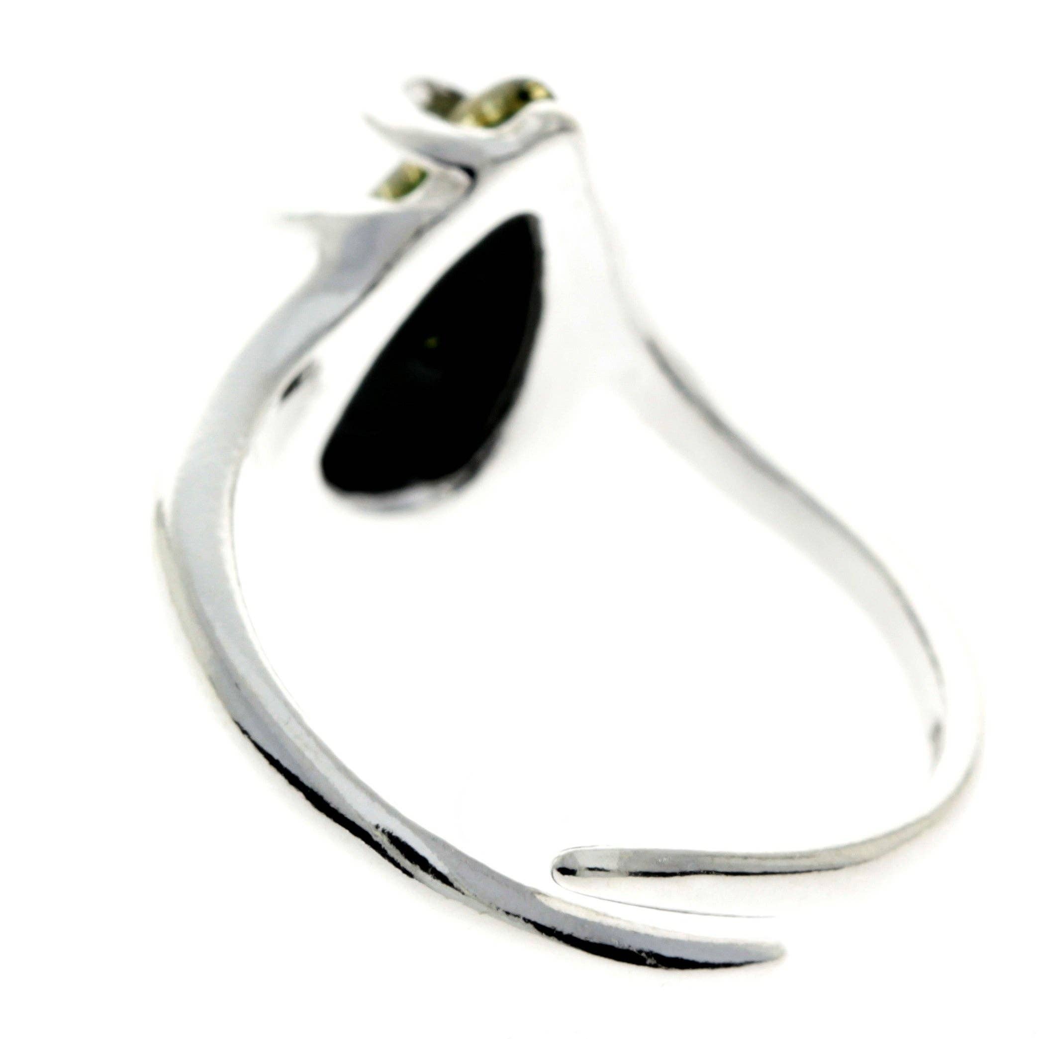 SilverAmber Jewellery - Wholesale Cocktail/Statement Ring - 925 Sterling Silver & Genuine Baltic Amber Modern Adjustable Ring - GL7266