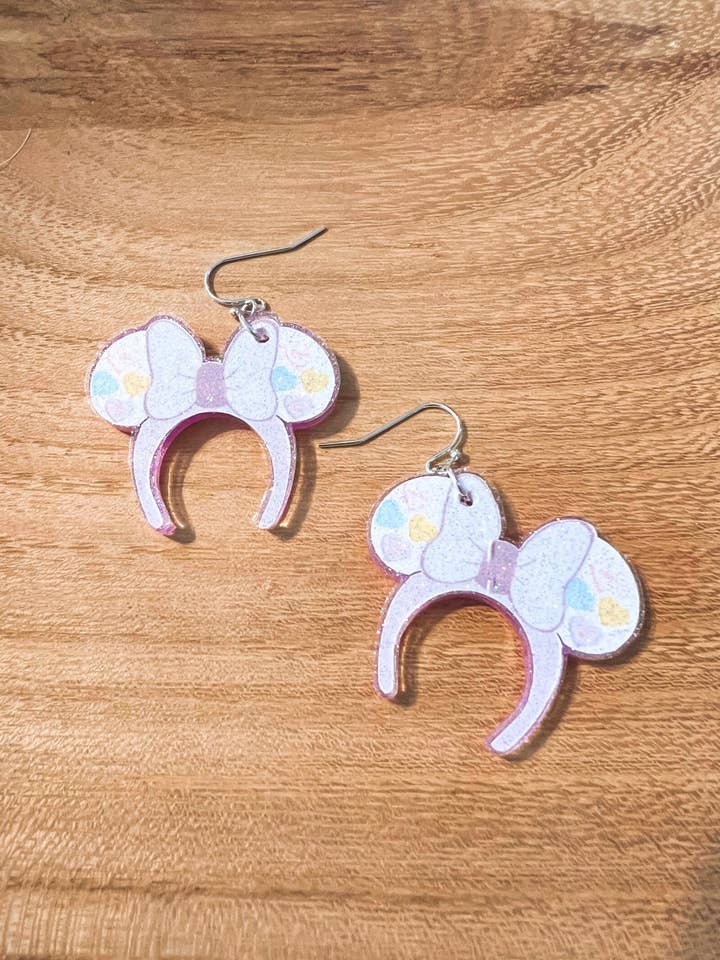 Brincos Conversa Corações, Orelhas de Rato Brincos Bandolete, Arco Glitter Roxo, Hipoalergênico, Corações peculiares por atacado de Chasin’ Self Care