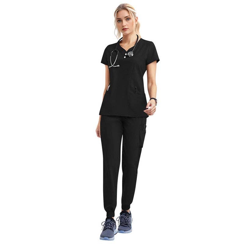 FurDecoration - Wholesale Healthcare Uniform - Women's - Short Sleeve Straight Leg Scrub Suit4