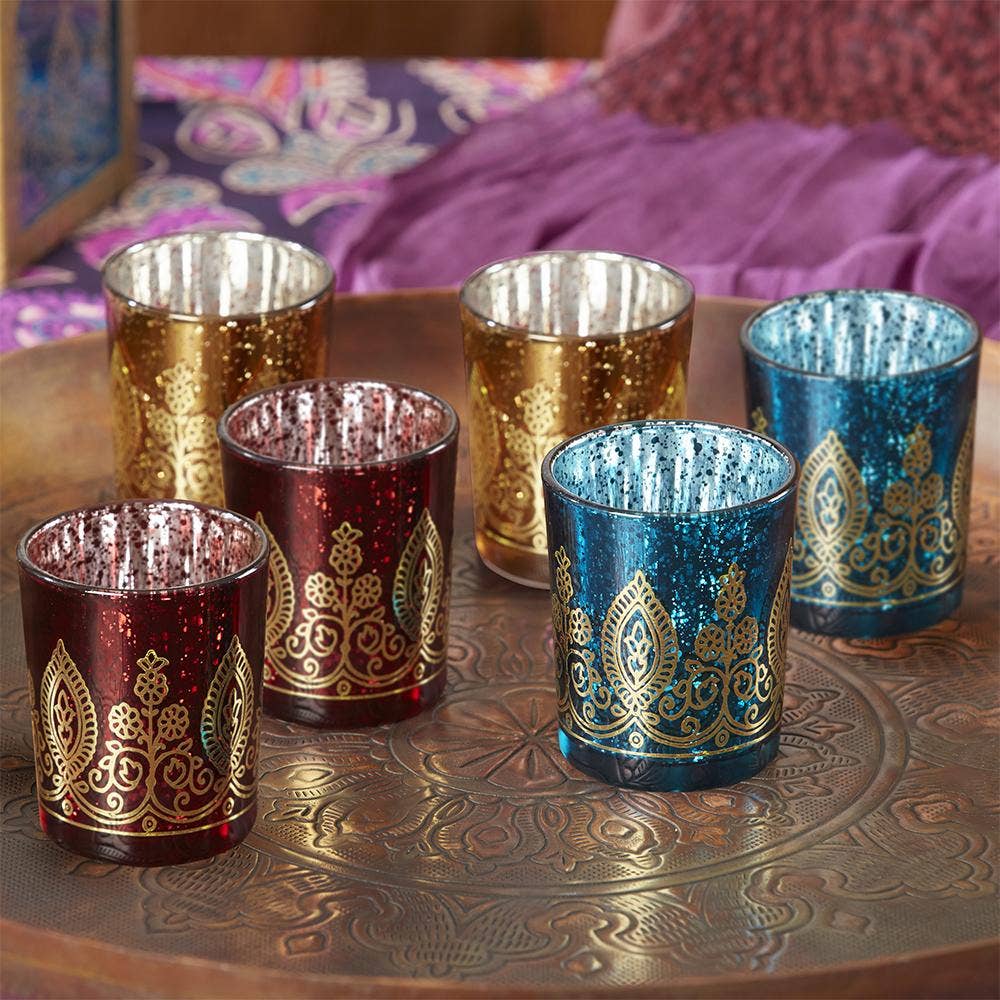 Kate Aspen - Vente Bougie votive - Votives au henné Indian Jewel - Assortiment (lot de 6)1