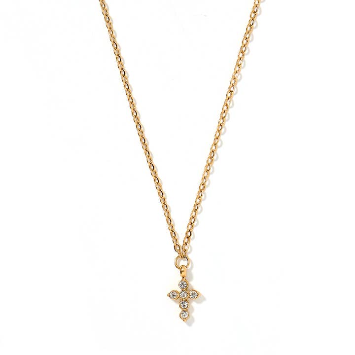 LINNY CO - Wholesale Pendant/Charm Necklace - Necklace - Carly Cross Gold