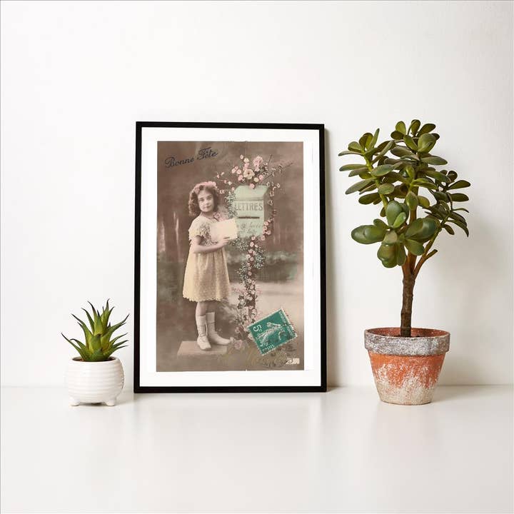 Found Image Press - Wholesale Art Print - Art Print LT-70 Bonne Fete, Girl Mailing Letter1