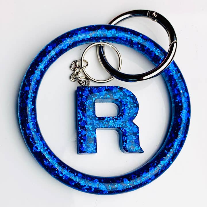 Blå glitrende nøglering armbånd sæt for engroshandel hos Shop Drip Express